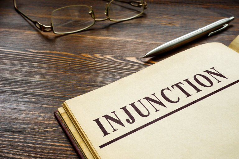 a paper that says injunction